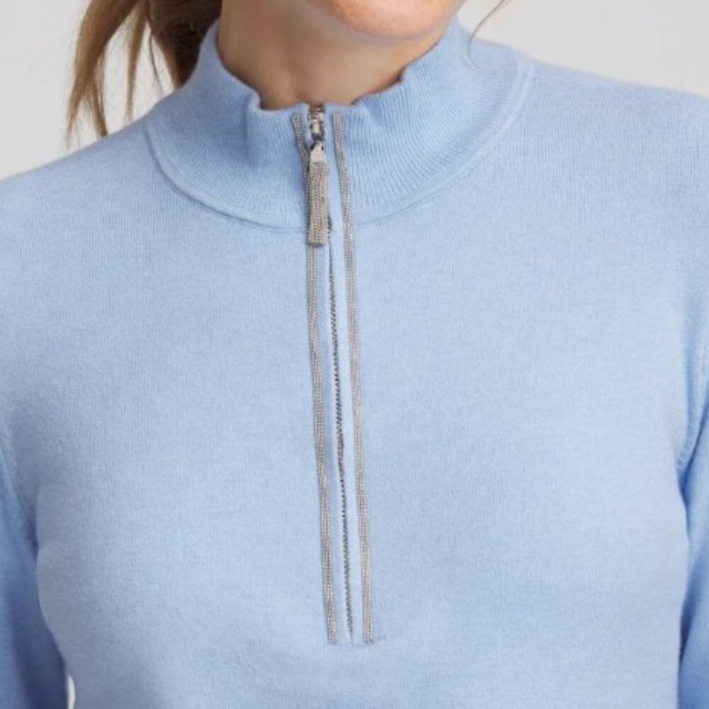 Chico's Zenergy® Luxe Half-Zip Pullover Top - set of two (blue and cream)